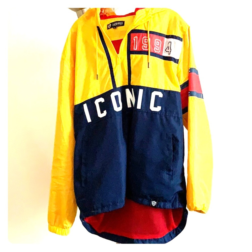 Brand new, vintage (looking), hooded windbreaker.